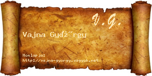 Vajna György névjegykártya